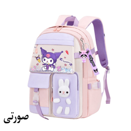 کوله پشتی مدرسه دخترانه مدل فانتزی آکواریومی خرگوشی طرح کرومی کد 6598