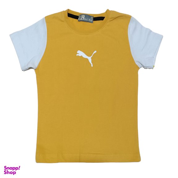 تیشرت پسرانه بهشاد طرح پوما کد 2387 رنگ زرد