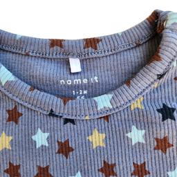 بادی نوزادی نیم ایت طرح ستاره کد 10257 رنگ آبی تیره