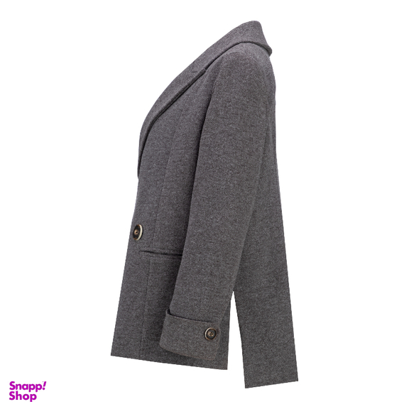 پالتو زنانه السانا مدل برشید کد 238102 رنگ خاکستری