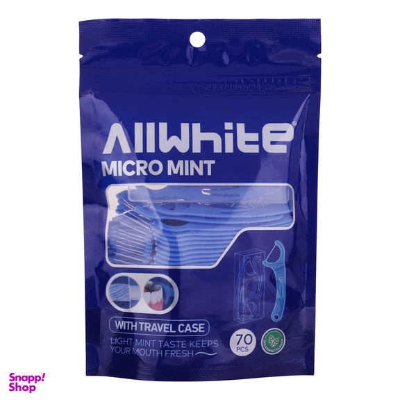 نخ دندان آل وایت مدل micro mint بسته 70 عددی