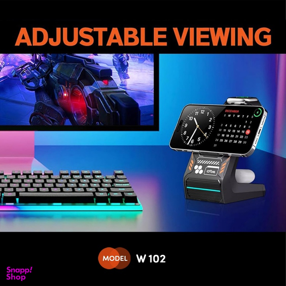 شارژر مغناطیسی رومیزی 15 وات کربی مدل W102 3IN1