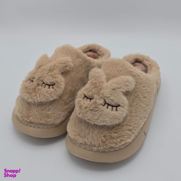 دمپایی حوله ای مدل خرگوشی کد 677765 رنگ نسکافه ای