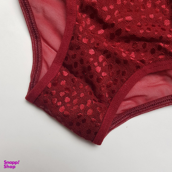 ست شورت و سوتین زنانه برتا مدل اسفنجی کد 6020KC رنگ زرشکی