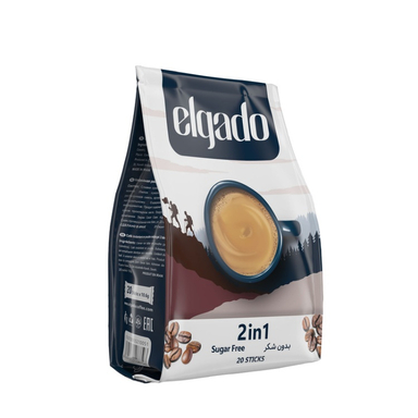 قهوه فوری بدون قند 2×1 الگادو وزن 10.6 گرم بسته 20 عددی