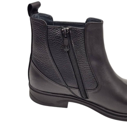 نیم بوت طبی مردانه چرم ریباری مدل Z11 رنگ مشکی