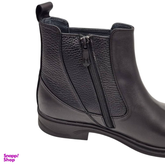 نیم بوت طبی مردانه چرم ریباری مدل Z11 رنگ مشکی