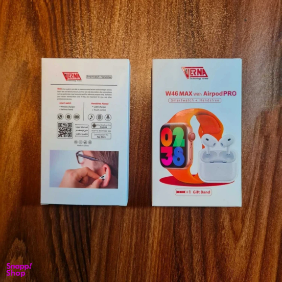 ساعت هوشمند ورنا مدل W46 Max به همراه هندزفری بی سیم مدل Airpod pro