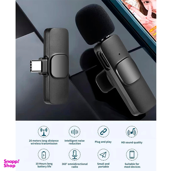 میکروفن یقه ای بی سیم مدل K9 Dual Type-C
