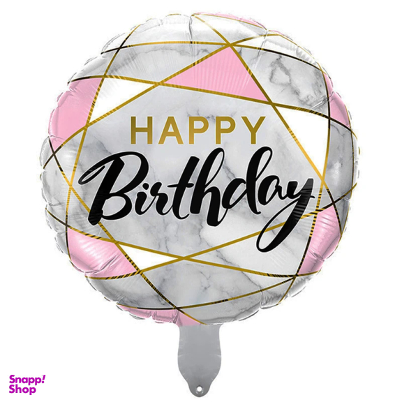 بادکنک فویلی لاکی بالونز مدل happy birthday طرح ماربل کد KP03