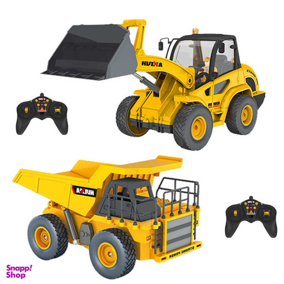 ماشین بازی کنترلی هوینا مدل بولدوزر و کامیون مجموعه 2 عددی