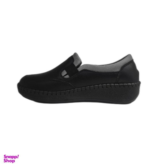 کفش طبی زنانه شهرام طب کد 3090 رنگ مشکی طوسی