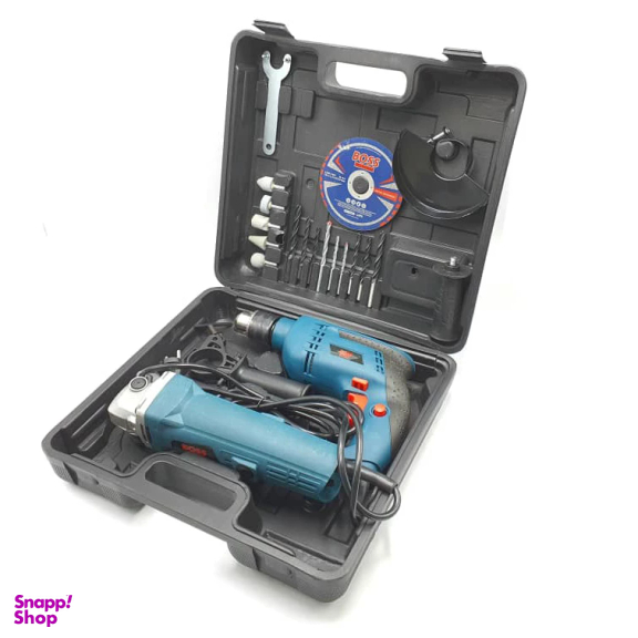 دریل چکشی و مینی فرز 1000 وات باس مدل BS-5835-802 مجموعه 2 عددی