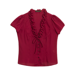 بلوز زنانه برنس مدل فوژان رنگ زرشکی