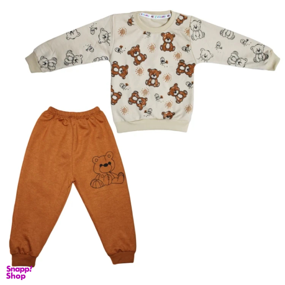 ست سویشرت و شلوار راحتی پسرانه چیندکا مدل خرسی کد 1001