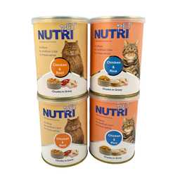 کنسرو غذای گربه نوتری پت مدل مرغ و برنج، مرغ و گوشت وزن 1700 گرم مجموعه 4 عددی
