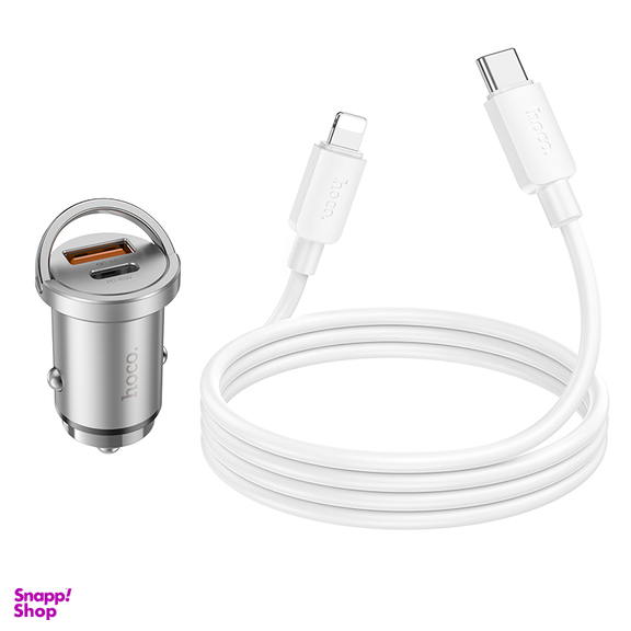شارژر فندکی 45 وات هوکو مدل NZ10 به همراه کابل Type-C به Lightning