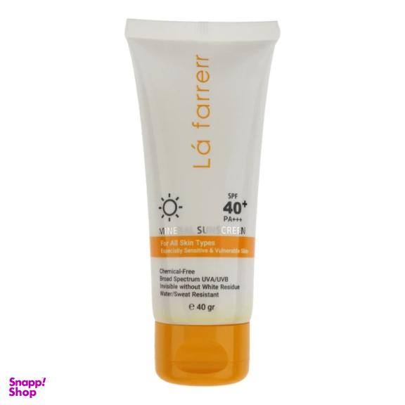 ضدآفتاب مینرال بیرنگ لافارر مدل SPF40 plus مناسب انواع پوست وزن 40 گرم