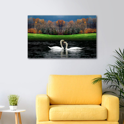 تابلو شاسی عرش مدل منظره طبیعت و قو کد As4127