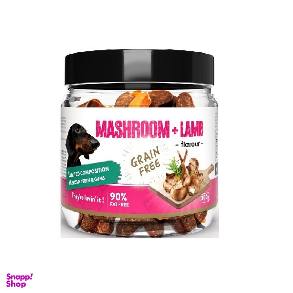 تشویقی سگ هابون مدل Mushroom & lamb Flavour وزن 200 گرم