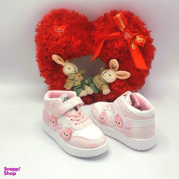 نیم بوت دخترانه مدل RO10218 رنگ سفید صورتی