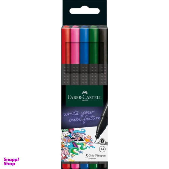 روان نویس فابر کاستل مدل Grip Finepen 5 بسته 5 عددی