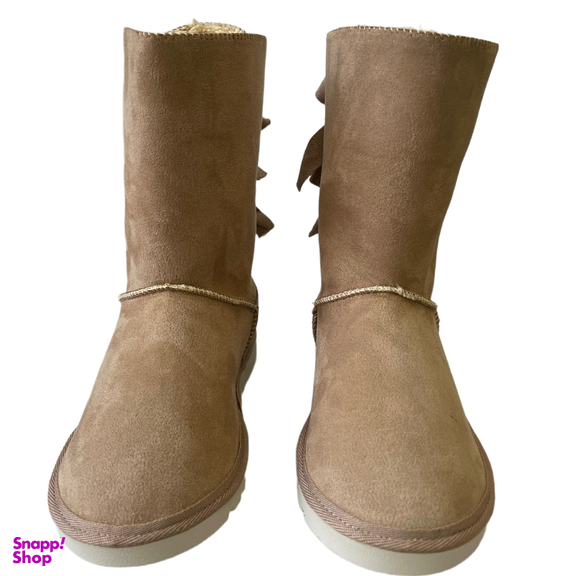 بوت زنانه طرح اگ مدل پشت بندی رنگ کرم