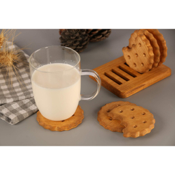 زیرلیوانی طرح بیسکوئیت دایره ای بسته 6 عددی