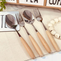 سرویس قاشق و چنگال 12 پارچه مدل چوب و استیل