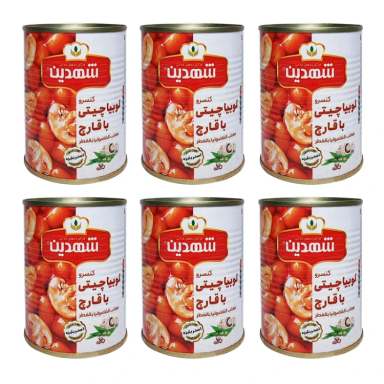 کنسرو لوبیا چیتی با قارچ شهدین وزن 370 گرم بسته 6 عددی