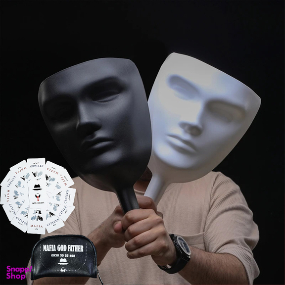 ماسک ایفای نقش به همراه 30 عدد کارت بازی pvc بسته 12 عددی