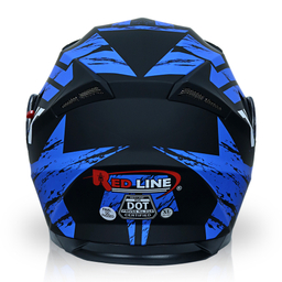 کلاه کاسکت فک متحرک ردلاین مدل 935 طرح مشکی آبی به همراه کاور