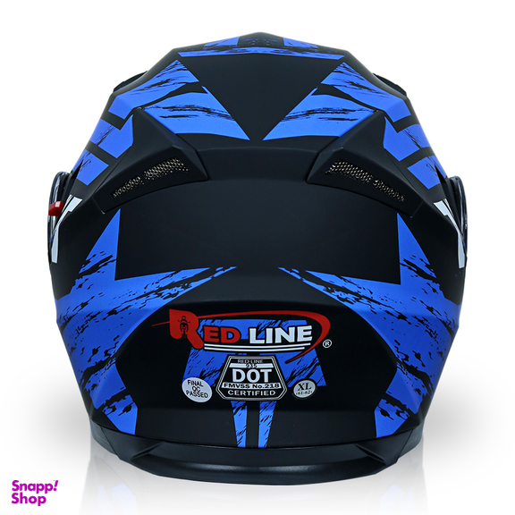 کلاه کاسکت فک متحرک ردلاین مدل 935 طرح مشکی آبی به همراه کاور