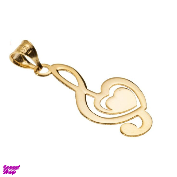 پلاک گردنبند طلا 18 عیار زنانه مدل نت و قلب کد pe1010923