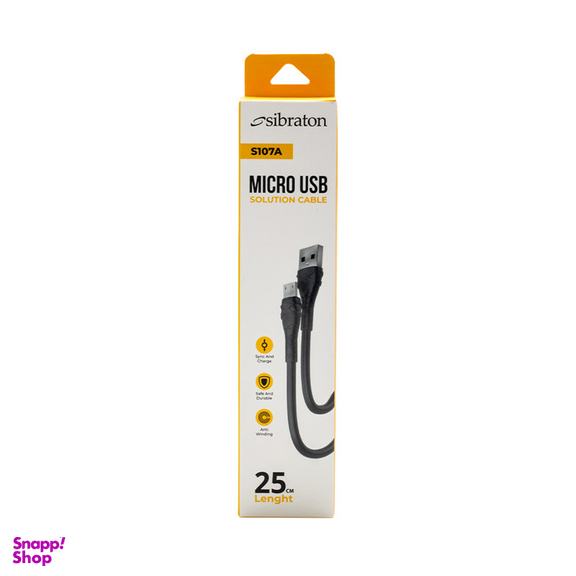 کابل تبدیل USB به microUSB سیبراتون مدل S107A طول 0.25 متر