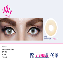 لنز رنگی چشم لئا کد 14 رنگ سبز به همراه نگهدارنده لنز