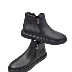 نیم بوت طبی مردانه چرم ریباری مدل Z10 رنگ مشکی