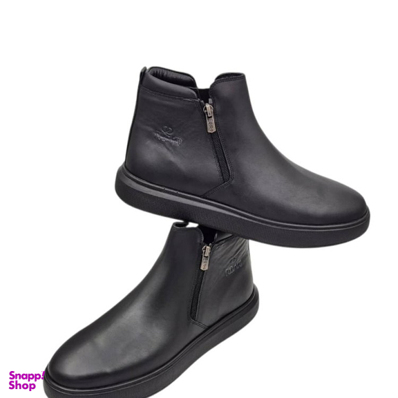 نیم بوت طبی مردانه چرم ریباری مدل Z10 رنگ مشکی