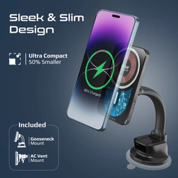 پایه نگهدارنده و شارژر بی سیم گوشی موبایل پرومیت مدل LUCIDMOUNT-15