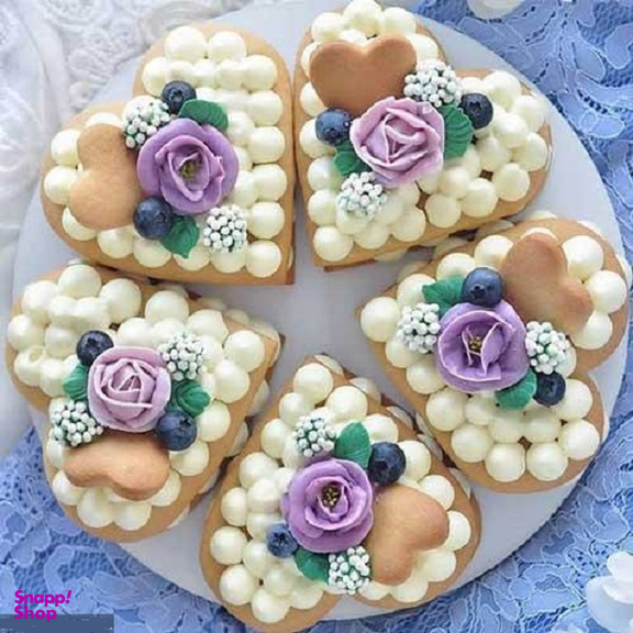 کاتر دو طرفه شیرینی پزی بهگز مدل قلب مجموعه 5 عددی