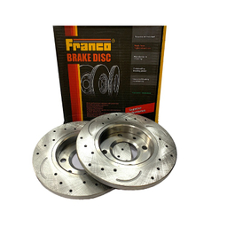 دیسک ترمز جلو فرانکو مدل سوراخدار خنک کننده کد 550247 مناسب پژو 405 بسته 2 عددی