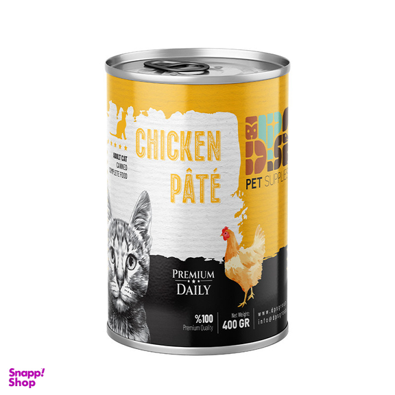 کنسرو غذای گربه بالغ دی پی اس مدل پته طعم مرغ وزن ۴۰۰ گرم