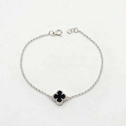 دستبند نقره زنانه اپال گلد مدل ونکلیف مشکی کد 031