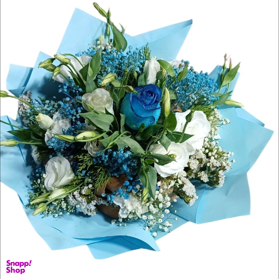 دسته گل طبیعی کد 0506 رنگ آبی