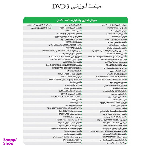 نرم افزار آموزش هوش تجاری ، تحلیل داده ، VBA ، حسابداری و فرمول نویسی در اکسل EXCEL + اکسل مقدماتی نشر پدیا سافت