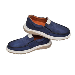 کفش طبی مردانه چرم ریباری مدل P1 رنگ آبی