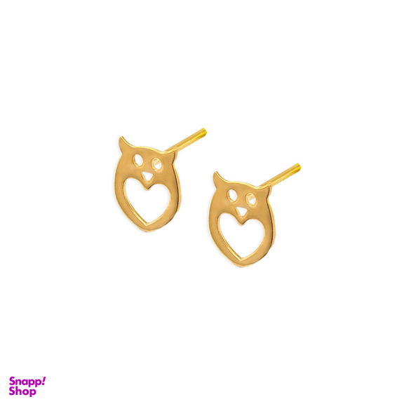 گوشواره میخی طلا 18 عیار زنانه گلد گالری لیبرا مدل جغد مهربان