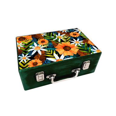 جعبه هدیه چوبی مدل چمدان بهاری کد WS404