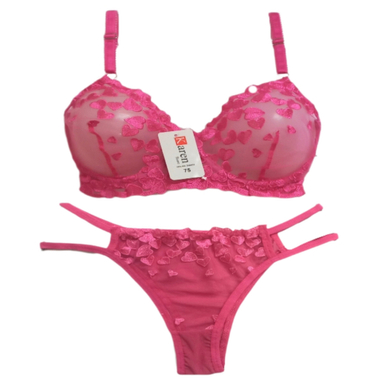 ست لباس زیر زنانه کارن کد FGH02 رنگ صورتی