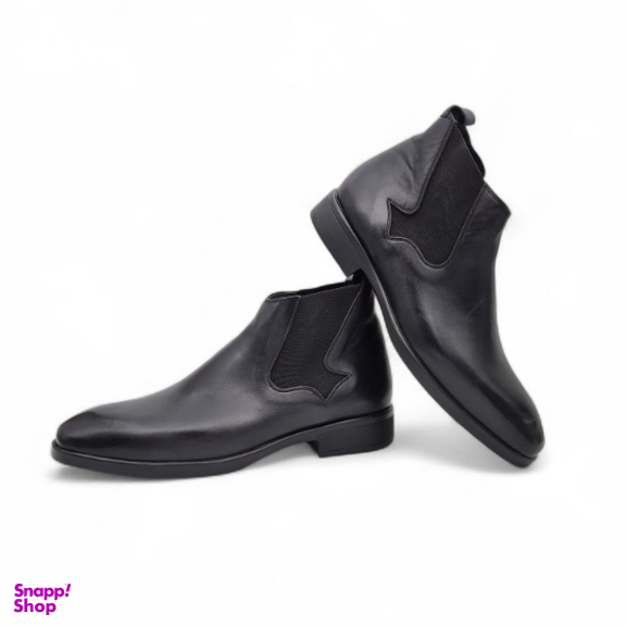 نیم بوت مردانه چرم ریباری مدل Z30 رنگ مشکی